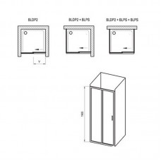 Dušo durys Ravak Blix BLDP2 su matiniais stiklais (100 cm pločio)