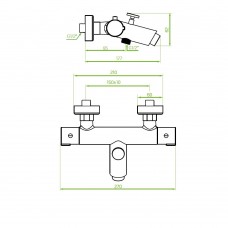 Maišytuvas vonios-dušo termostatinis LAVEO TERMICO su snapu (juodas)