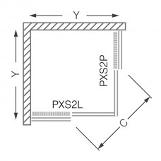 Dušo kabina PROXIMA LINE PXS2L+PXS2P (80x80 cm)